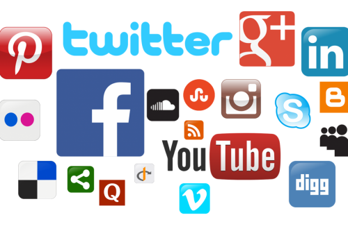 Logos for numerous common social media platforms